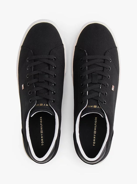 Low Profile Canvas Lace-Up Trainers