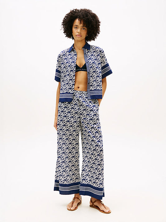 Relaxed Fit Print Voile Shirt WiSilk