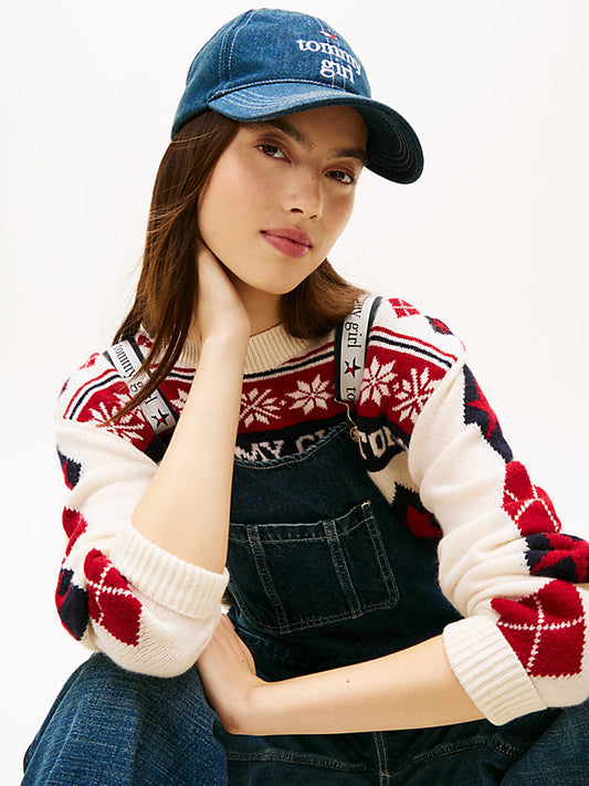 Girl Logo Strap Denim Dungarees