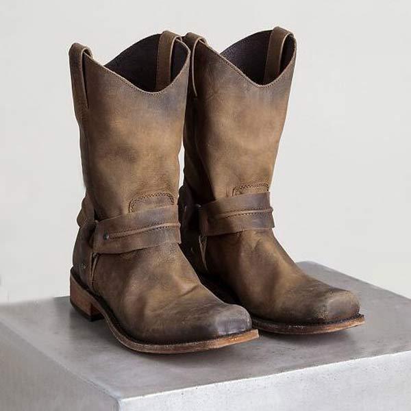 Damen Vintage Stiefeletten mit niedrigem Absatz
