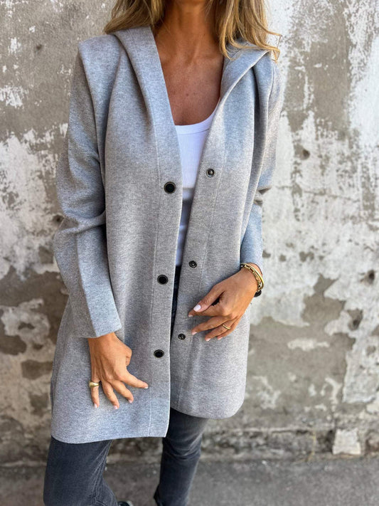 RÄUMUNGSVERKAUF🔥 Freizeitjacke mit Kapuze und einer Knopfleiste