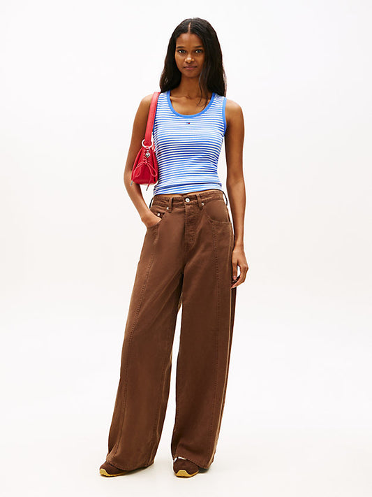Ribbed Scoop Neck Slim Tank Top