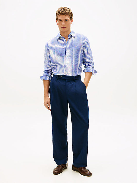 Regular Fit Bengal Stripe Pure Linen Shirt