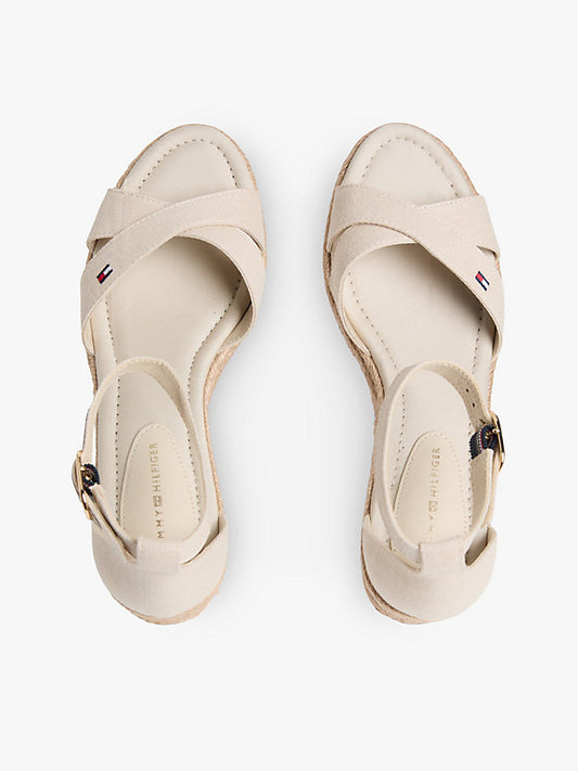Hemp Crossover Strap Wedge Espadrilles