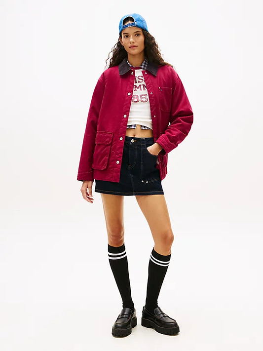 Corduroy Collar Twill Utility Jacket