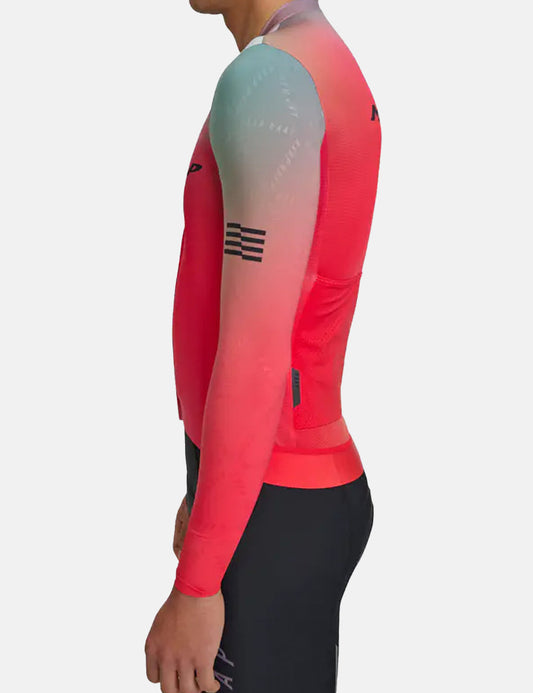 Blurred Out Pro Hex Long Sleeve Jersey 2.0 - Red Mix
