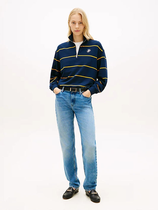 Logo Embroidery Terry Quarter-Zip Jumper