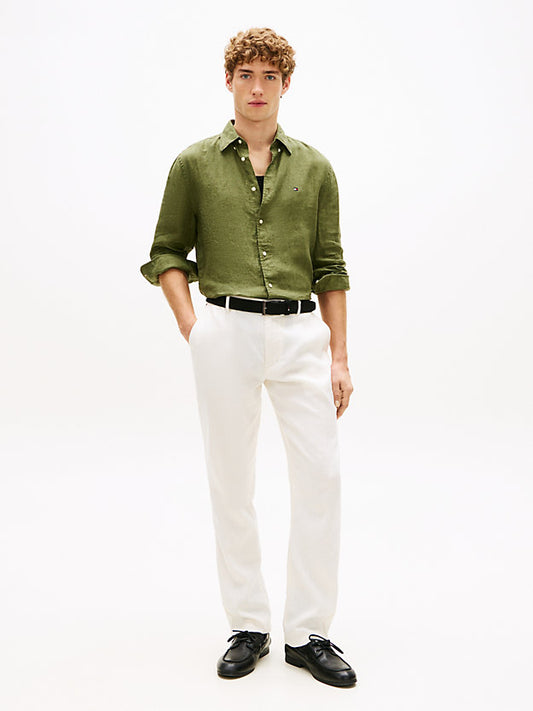 Regular Fit Washed Pure Linen Shirt