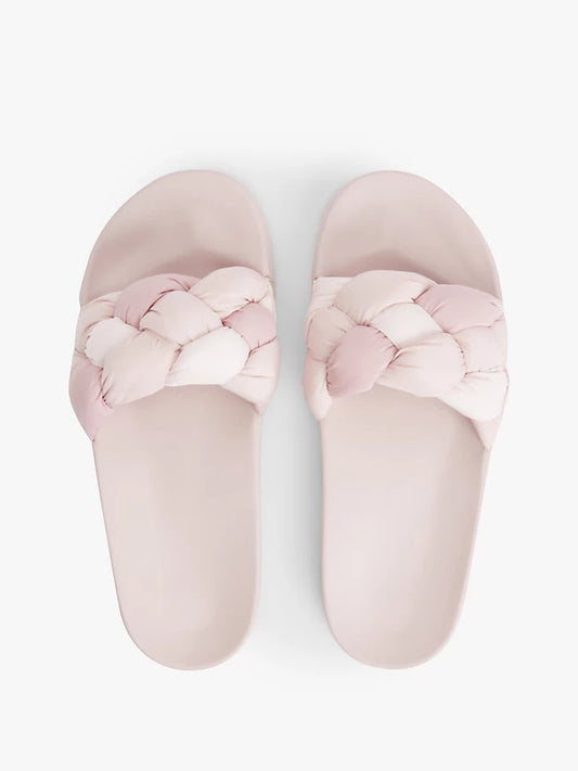 Embossed Braided Strap Slides