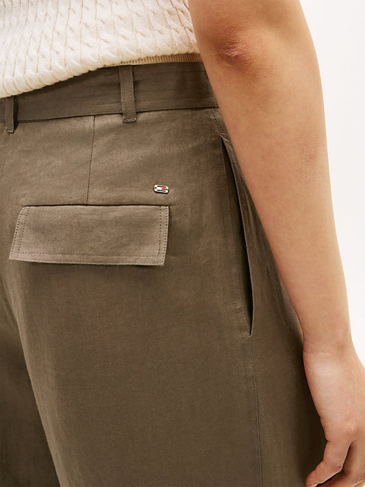 Utility Barrel Leg Pure Linen Trousers