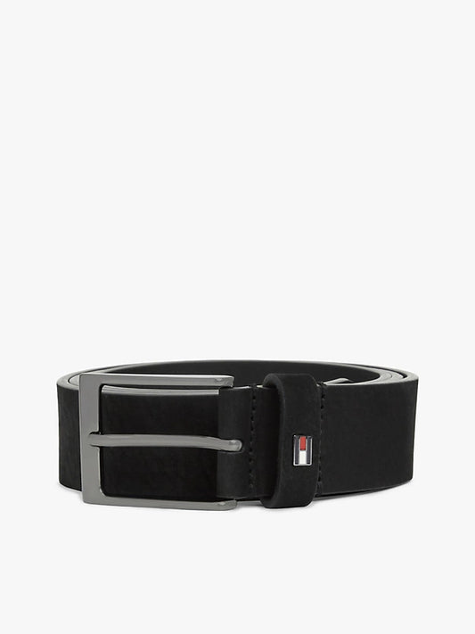 Enamel Flag Rectangular Buckle Leather Belt