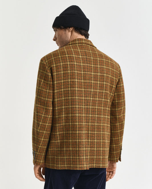 Relaxed Fit Checked Tweed Blazer