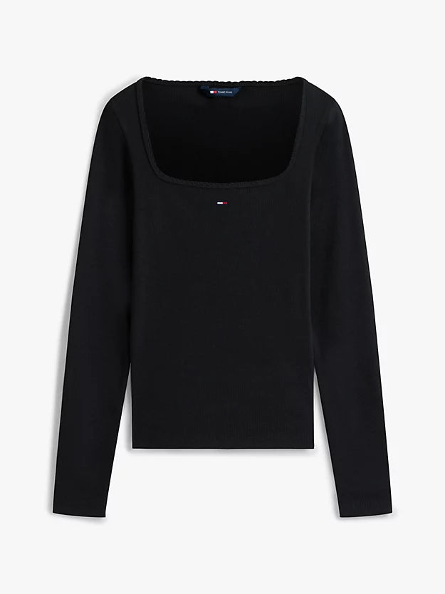 Square Neck Slim Long Sleeve T-Shirt