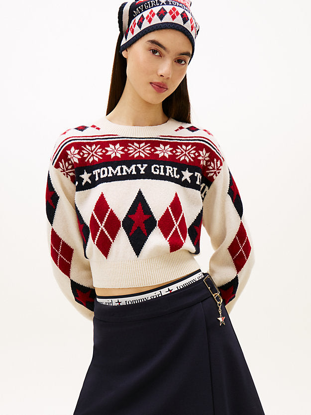 Girl Pure Wool Fair Isle Boxy Jumper
