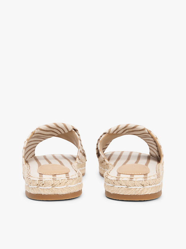 Canvas Monogram Stripe Espadrille Mules