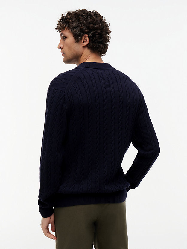 Cable Knit Polo Jumper