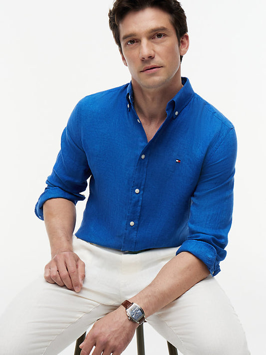 Regular Fit Washed Pure Linen Shirt