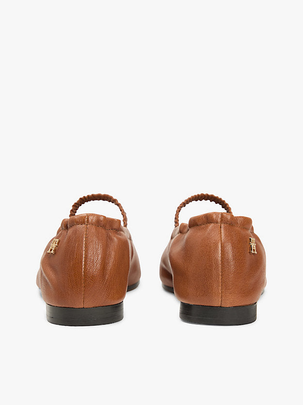 Leather Elasticated Strap Ballerinas