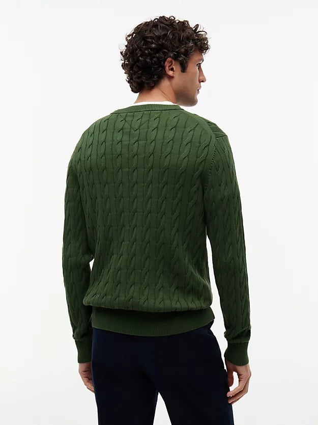 Flag Embroidery Cable Knit Jumper