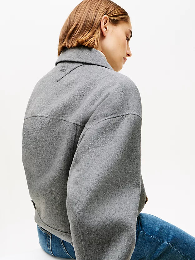 Wool Blend Double Breasted Peacoat