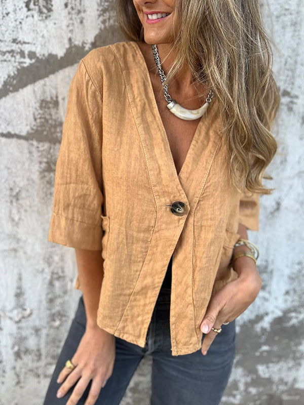 NOUVEAU🔥 Chemise en lin à poche