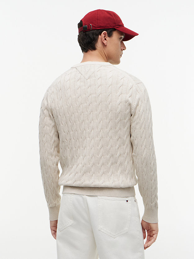Flag Embroidery Cable Knit Jumper