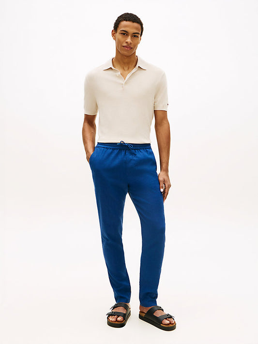 Harlem Tapered Leg Linen Blend Chinos