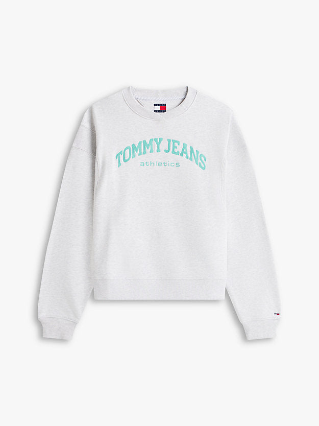 Contrast Logo Embroidery Boxy Sweatshirt
