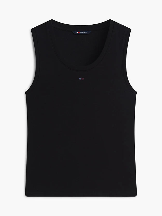 Ribbed Scoop Neck Slim Tank Top