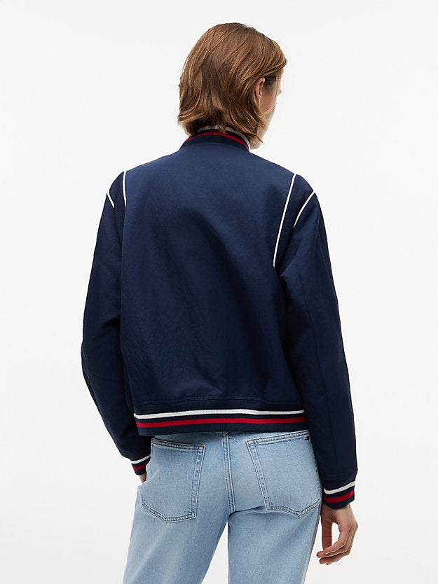 Crest Embroidery Varsity Jacket