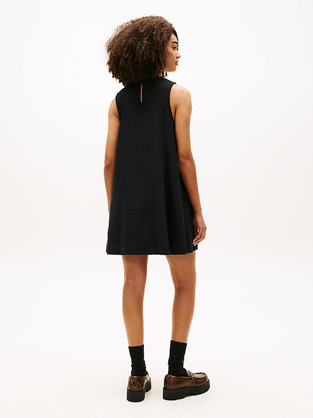 Slim Linen Blend Mini A-Line Dress