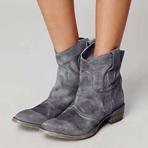 Chaussures Rétro en Cuir à Petit Talon pour Femme