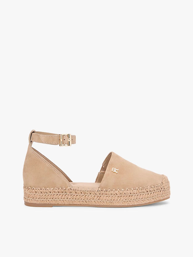 Suede Ankle Strap Platform Espadrilles