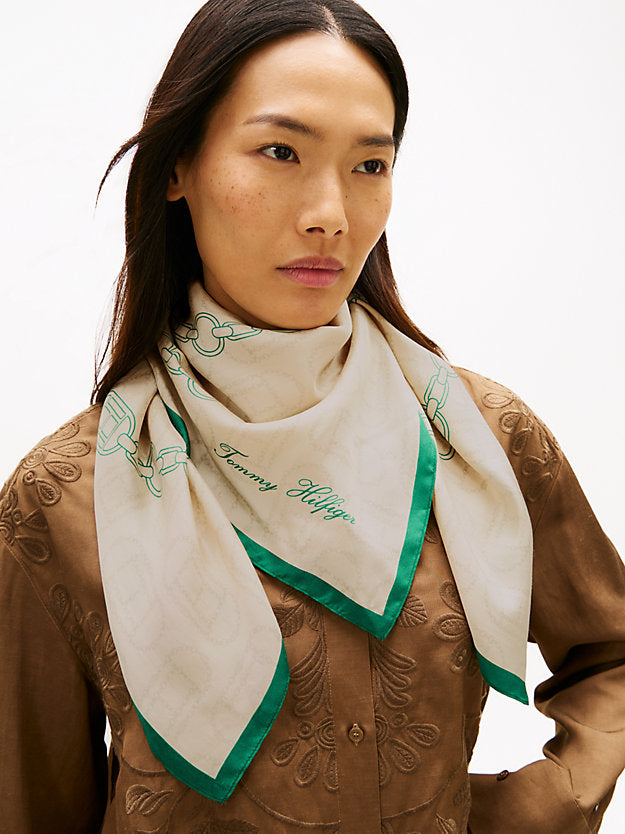Woven Chain Pure Silk Scarf