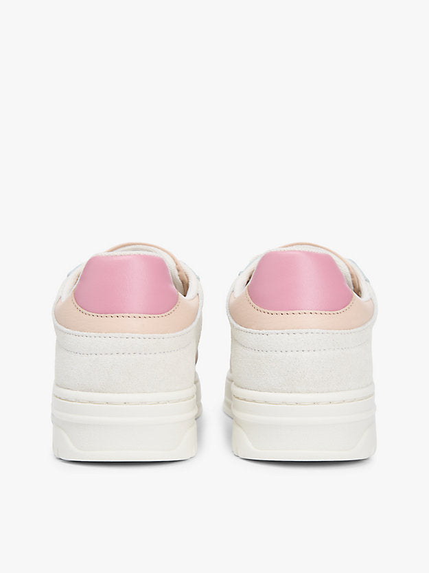 Leather Mixed Texture Cupsole Trainers