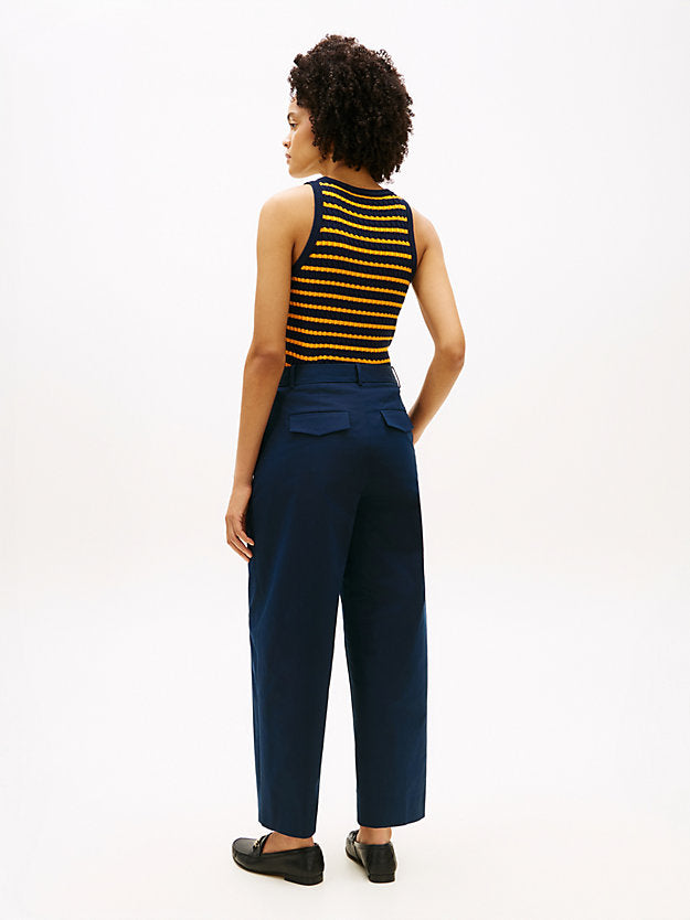 Barrel Leg Mid Rise Chinos
