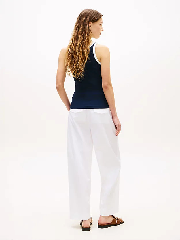 Contrast Trim Ribbed Slim Tank Top