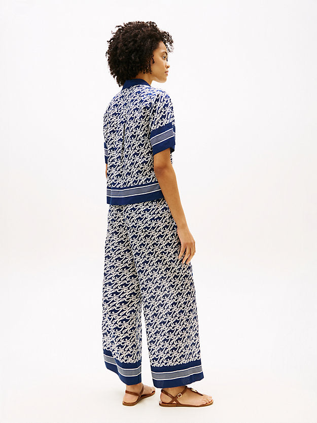 Relaxed Fit Print Voile Shirt WiSilk