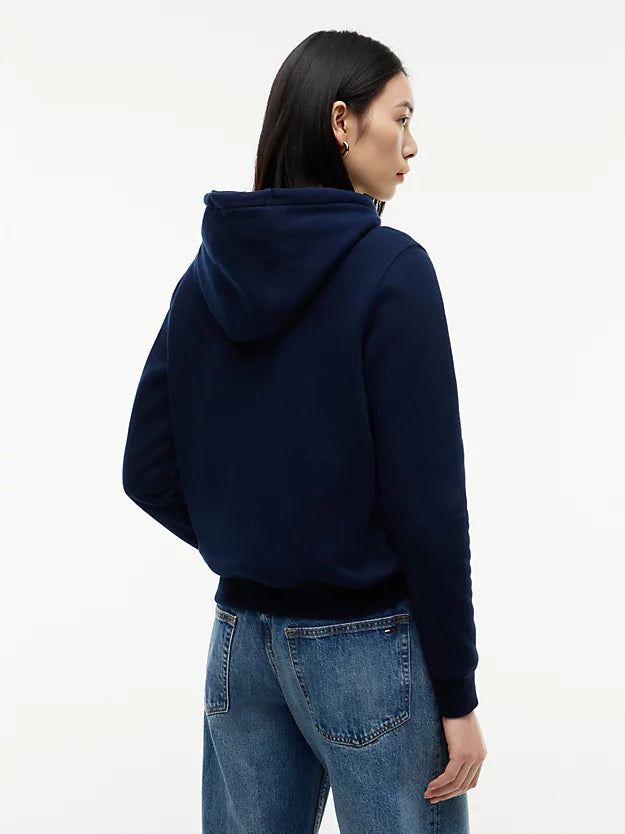 Flag Embroidery Fleece Drawstring Hoody