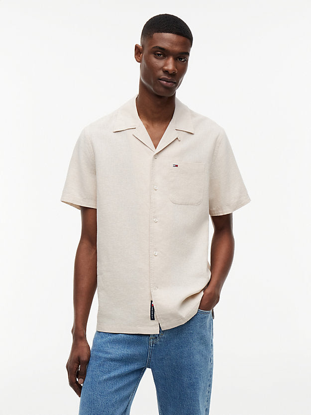Regular Fit Linen Blend Short Sleeve Shirt