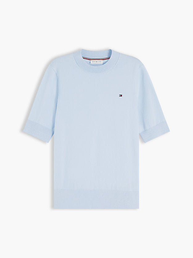Fine Knit Jersey Short Sleeve Jumper
