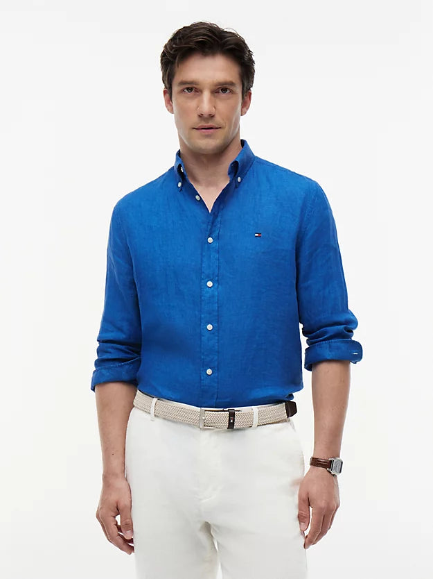 Regular Fit Washed Pure Linen Shirt