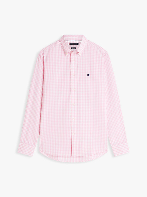 Flex Regular Fit Gingham Check Poplin Shirt