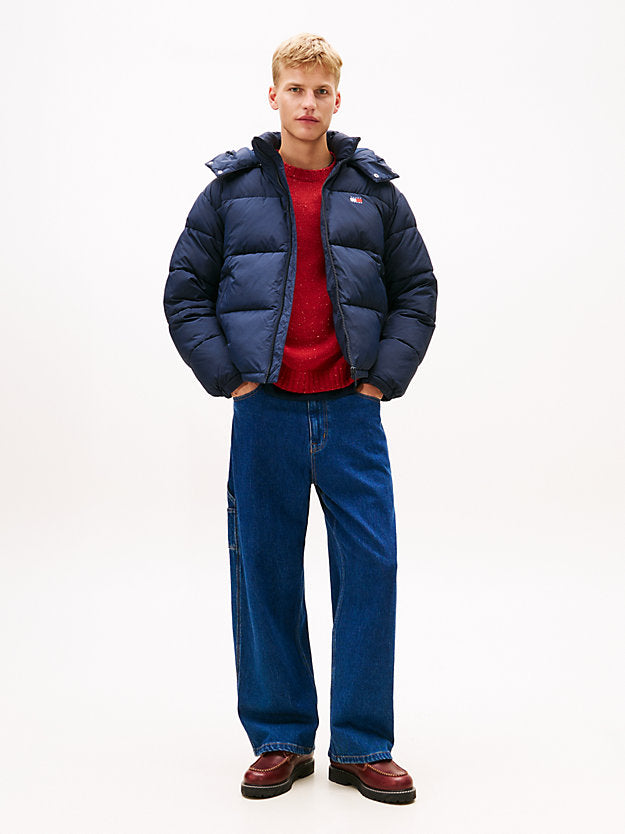 Back Logo Relaxed Hooded Puffer Jacket