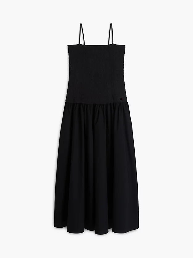 Smock Strap Maxi Fit And Flare Dress