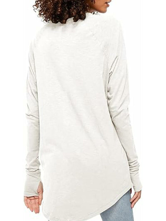 T-shirts amples décontractés pour femmes avec trous pour les pouces (3 achetés = livraison gratuite)