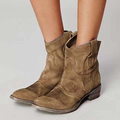 Chaussures Rétro en Cuir à Petit Talon pour Femme