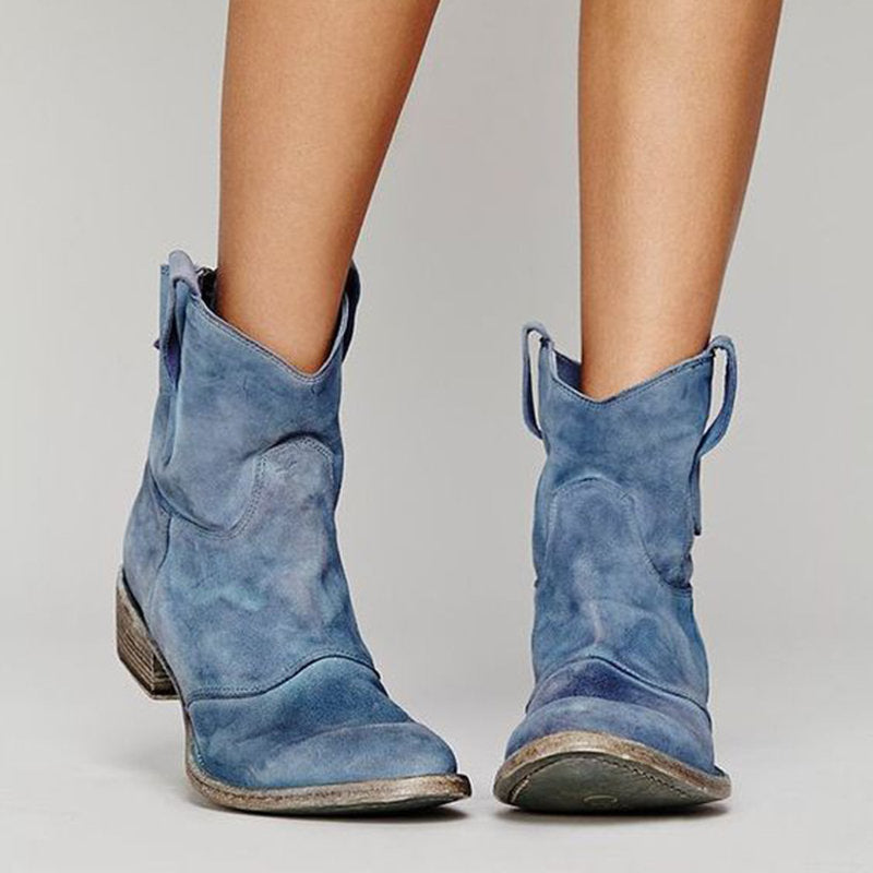 Chaussures Rétro en Cuir à Petit Talon pour Femme