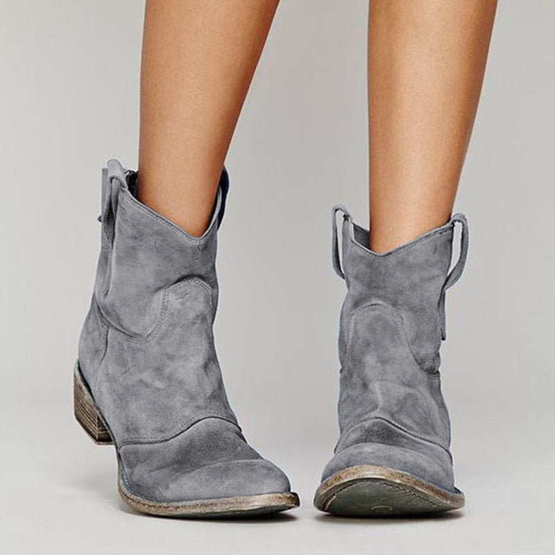 Chaussures Rétro en Cuir à Petit Talon pour Femme