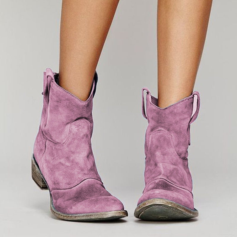 Chaussures Rétro en Cuir à Petit Talon pour Femme